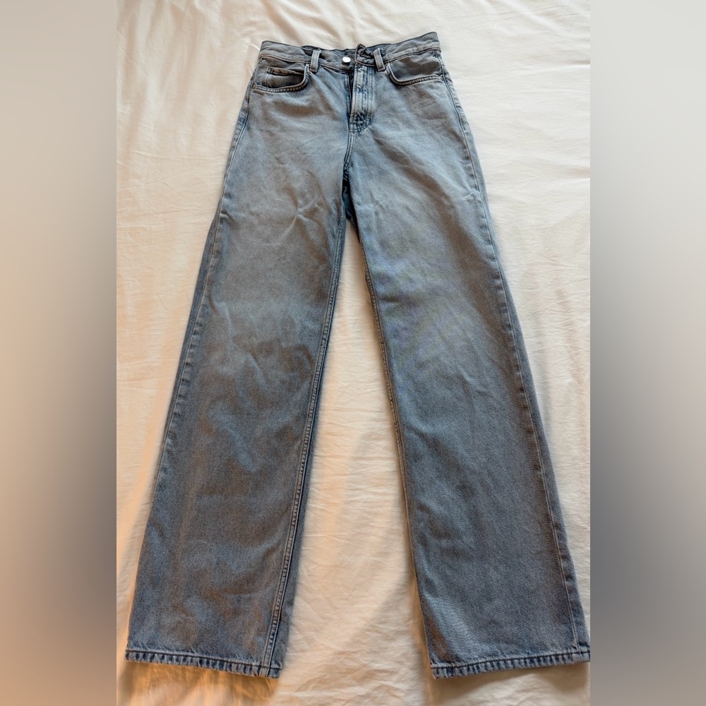 High-Rise Wide Leg Women's Jeans - Light Blue